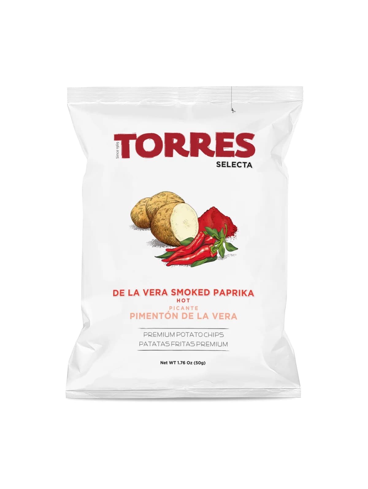 Чипсы Torres Selecta с копчёной паприкой De La Vera, острые, 50 г
