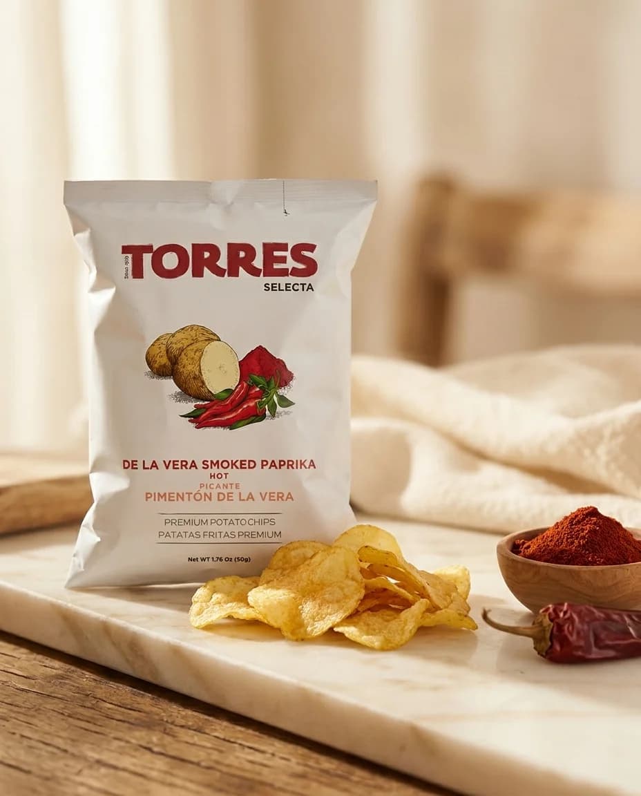 Чипсы Torres Selecta с копчёной паприкой De La Vera, острые, 50 г