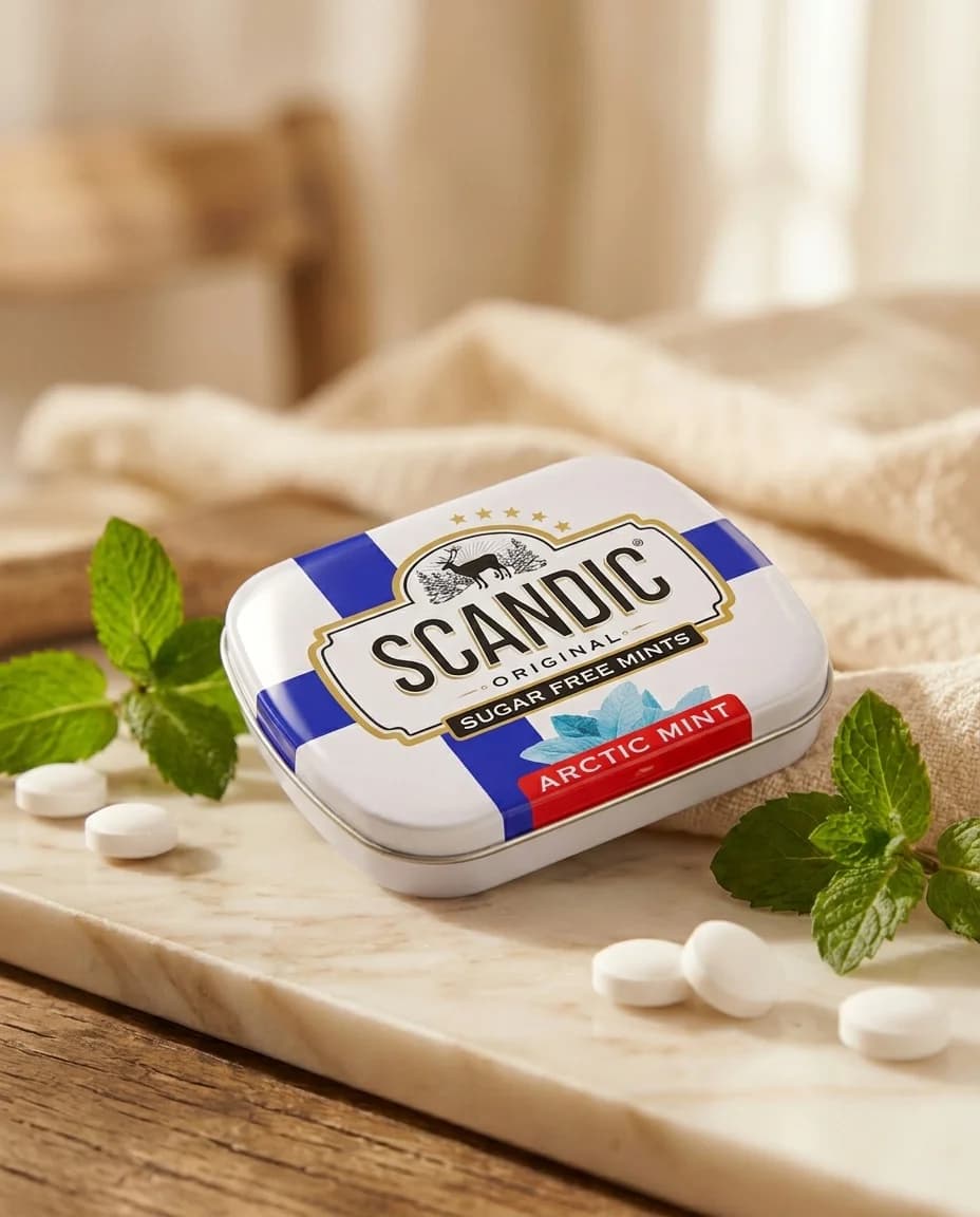 Конфеты SCANDIC без сахара Арктическая мята, ж/б 14г