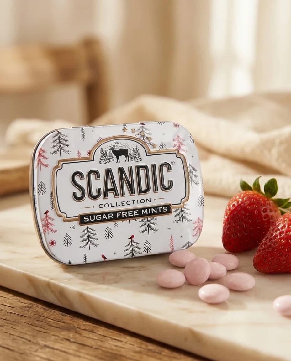 Конфеты SCANDIC без сахара Клубничный микс, ж/б 14г