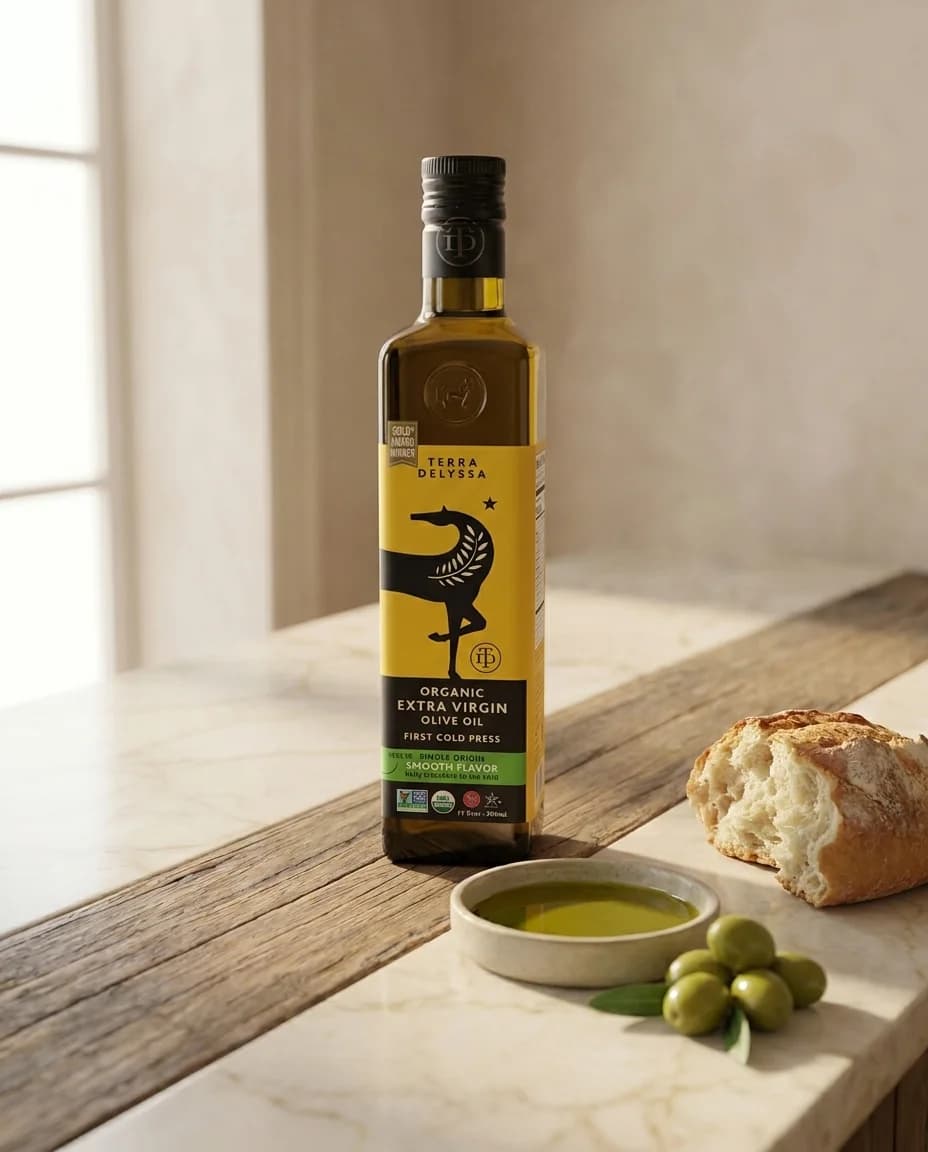 Масло TERRA DELYSSA оливковое Extra Virgin Organic, 500 мл