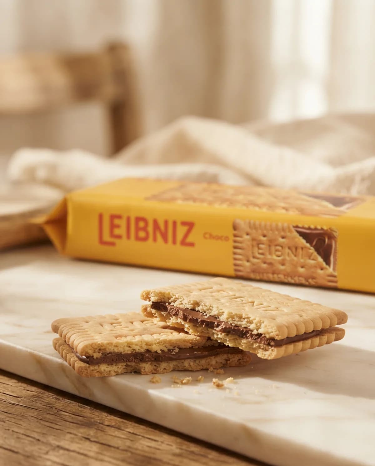 Печенье-сэндвич LEIBNIZ с шоколадной начинкой, 190 г